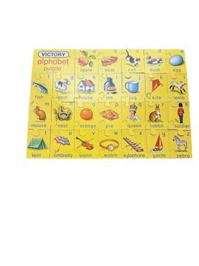 VICTORY Alphabet Plywood Jigsaw Puzzle 28 Pieces Ages 3 Years Made in England